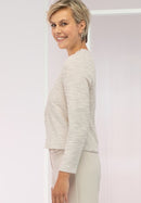 Soft Skills Round Neck Jacket - Chalk Melange