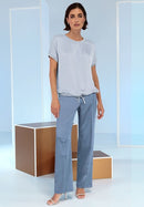 Event 2 Tie Hem T-Shirt - Powder Blue