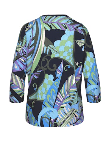 Blue Spirit 3/4 Sleeve Print T-Shirt - Blue