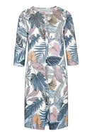 Event 2 3/4 Sleeve Print Dress - Blue