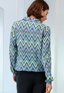 Start Up Print Slip Blouse - Green