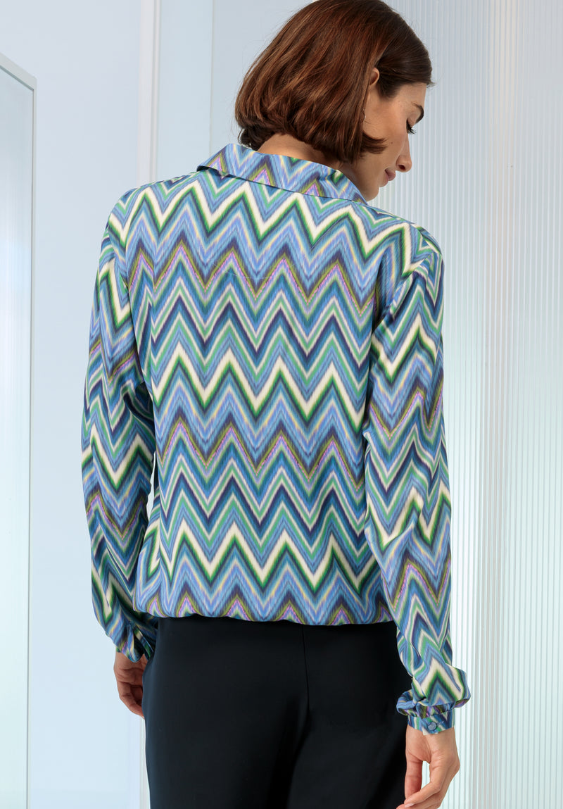 Start Up Print Slip Blouse - Green