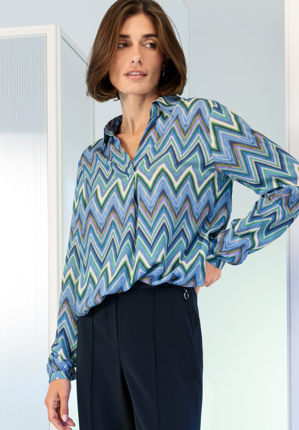 Start Up Print Slip Blouse - Green