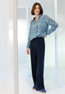 Start Up Print Slip Blouse - Green