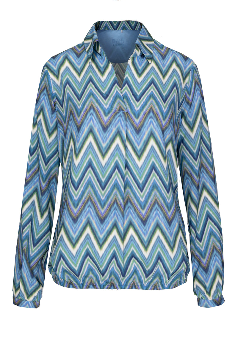 Start Up Print Slip Blouse - Green