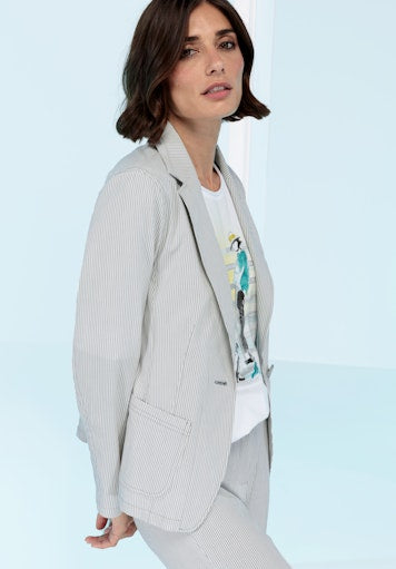 Enjoy Life Stripe Blazer - Grey