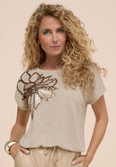 Bloom And Sparkle Embroidered Shirt - Oatmilk