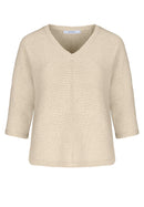 Blue Vision Round Neck Jumper - Oatmilk
