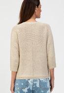 Blue Vision Round Neck Jumper - Oatmilk
