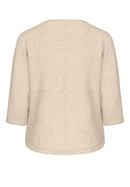 Blue Vision Round Neck Jumper - Oatmilk