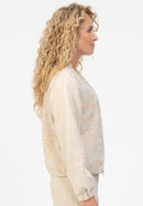 Bloom And Sparkle Print Jacket - Beige