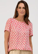 Bloom And Sparkle Print Blouse - Red