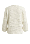 Ethnic Silence Round Neck Jacket - Milk