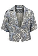 Ethnic Silence Print Blazer - Blue