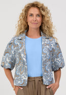 Ethnic Silence Print Blazer - Blue