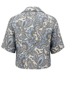 Ethnic Silence Print Blazer - Blue