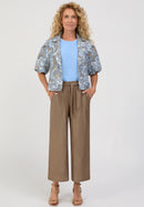 Ethnic Silence Print Blazer - Blue
