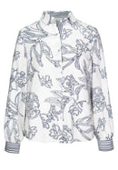 Hold The Line Print Blouse - Blue