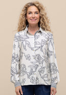 Hold The Line Print Blouse - Blue