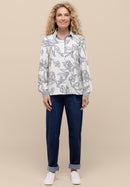 Hold The Line Print Blouse - Blue