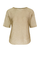 Bloom Sparkle Round Neck Jumper - Cacao