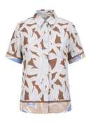 Ethnic Silence Print Blouse - Brown