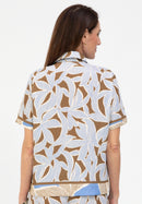 Ethnic Silence Print Blouse - Brown