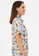 Ethnic Silence Print Blouse - Brown