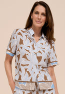 Ethnic Silence Print Blouse - Brown