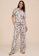 Ethnic Silence Print Blouse - Brown