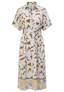 Ethnic Silence Print Dress - Brown