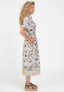 Ethnic Silence Print Dress - Brown