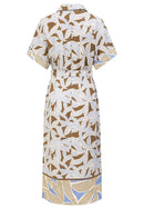 Ethnic Silence Print Dress - Brown