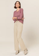 Affection 3/4 Sleeve Print Tee - Red