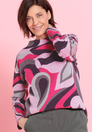 Simplicité Undine Print Jumper - Red