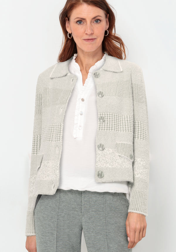 Simplicité Bess Print Cardigan - Grey