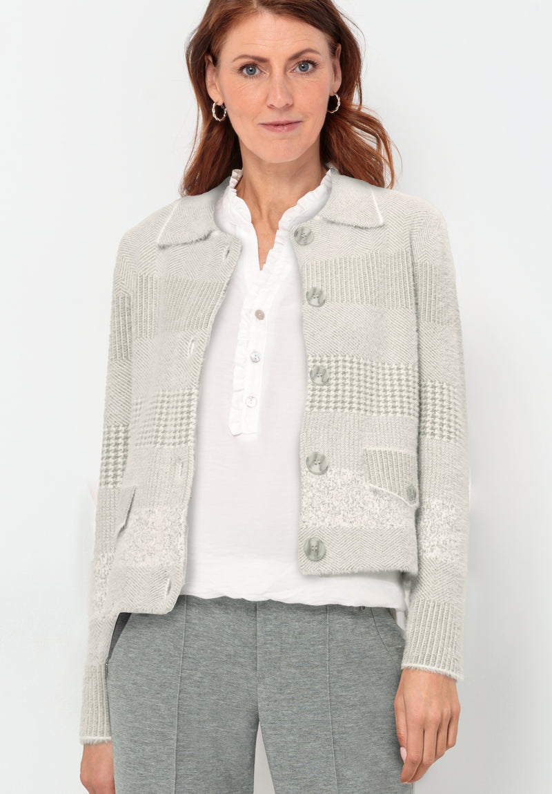 Simplicité Bess Print Cardigan - Grey