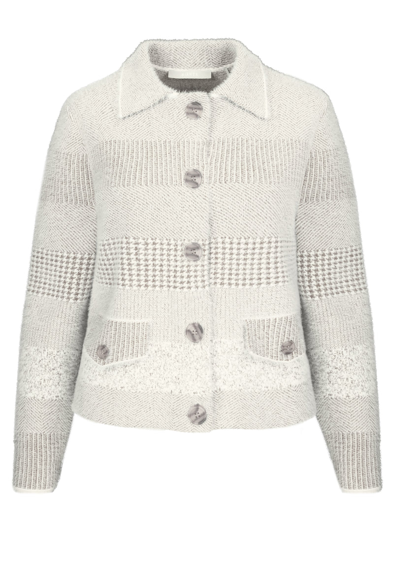 Simplicité Bess Print Cardigan - Grey