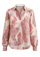 Adina Print Slip Blouse - Red
