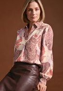 Adina Print Slip Blouse - Red