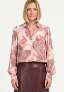 Adina Print Slip Blouse - Red