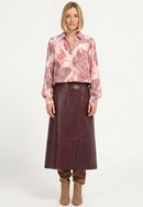 Adina Print Slip Blouse - Red