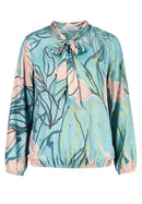 Alana Bow Tie Slip Blouse - Blue
