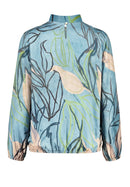 Alana Bow Tie Slip Blouse - Blue