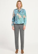 Alana Bow Tie Slip Blouse - Blue
