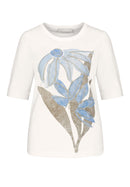 Bloom Sparkle Front Design Shirt - Cream