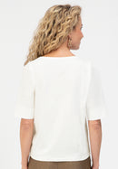Bloom Sparkle Front Design Shirt - Cream