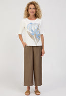 Bloom Sparkle Front Design Shirt - Cream