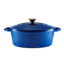 29cm Oval Cast Iron Casserole - Blue