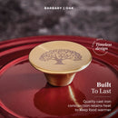 28cm Shallow Round Cast Iron Casserole - Red